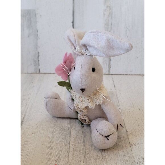 Easter Bunny flower plush rabbit home decor spring - Picture 2 of 6